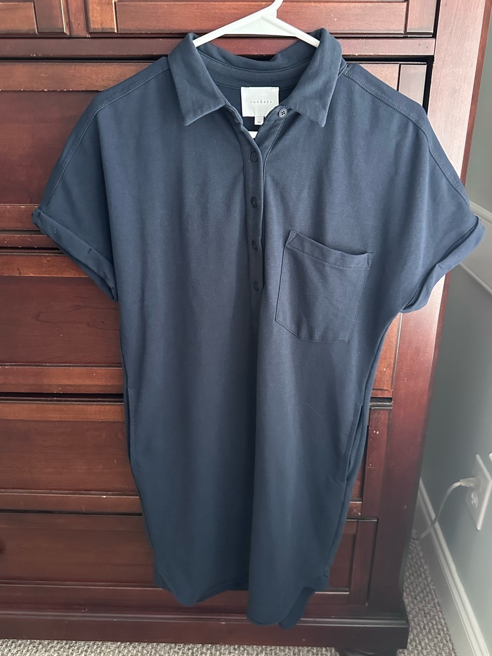 We are Sundays polo Buttondown mini dress in navy size XS